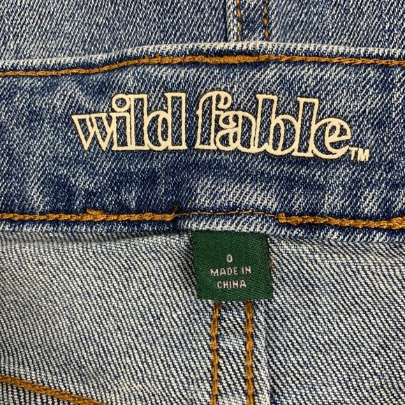 Wild Fable 0 Denim Jean Skirt Raw Hem Distress 31 - Picture 4 of 5